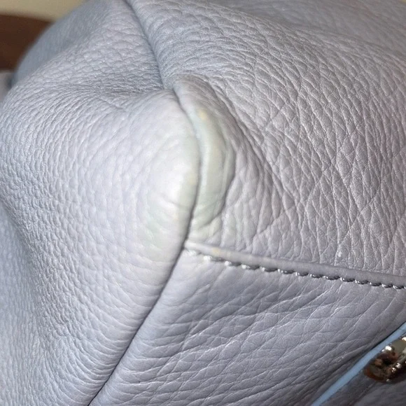 Marc Jacobs  Dome top satchel shoulder bag  Crossbody bag  leather blue gray EUC - Picture 15 of 17